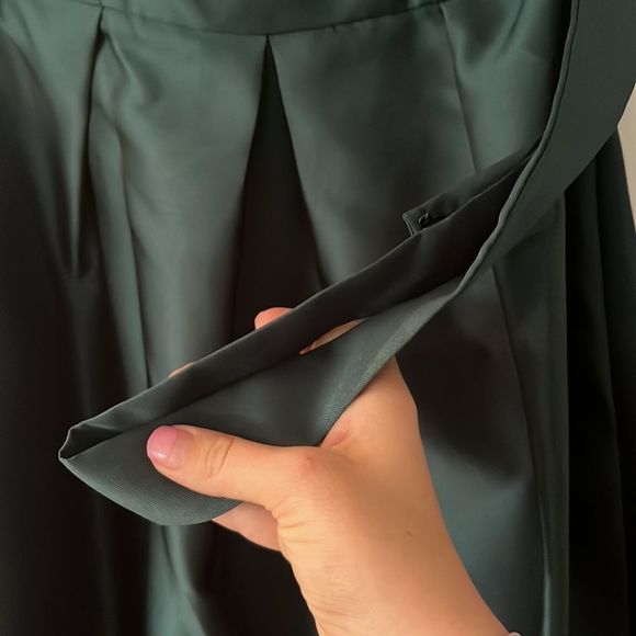 New Alfred Sung | Strapless Satin Twill Sweetheart Hunter Green Dress Size 2 - Picture 4 of 6